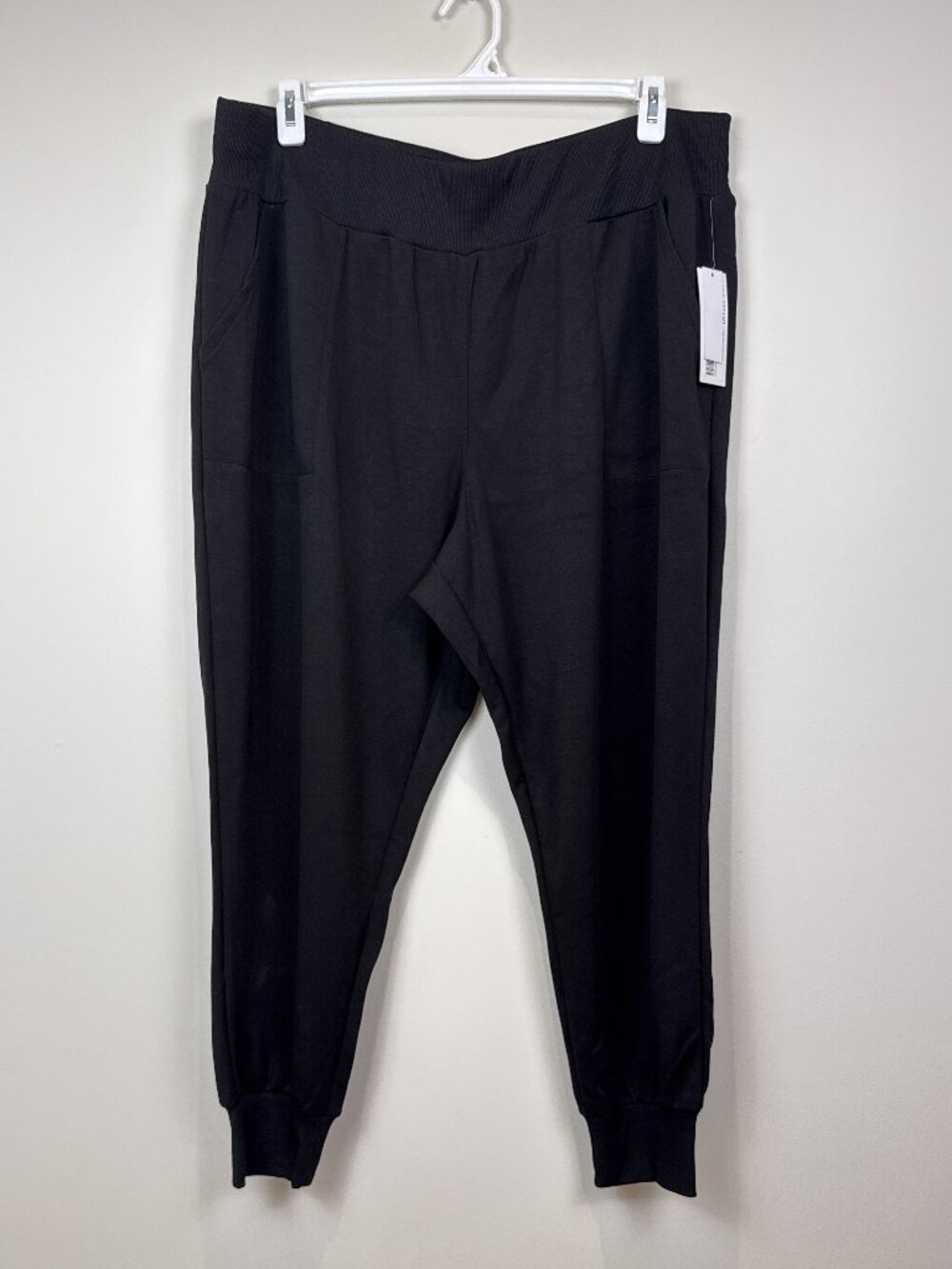 Lane Bryant 3X Black Blakely Modal Ribbed Knit Cuff Jogger Pants NWT